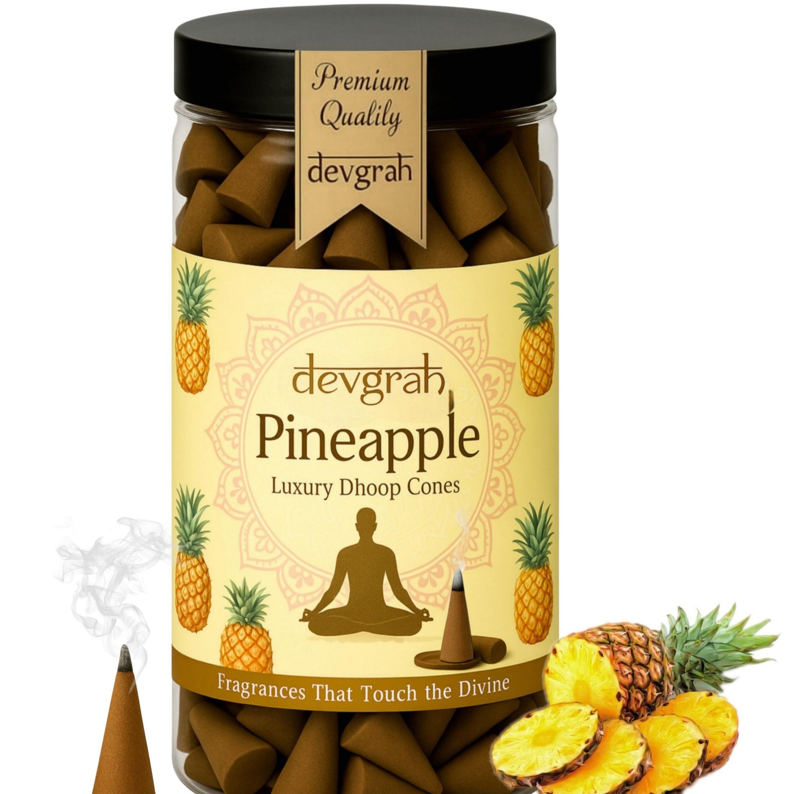 Pineapple Dhoop Cone Charcoal Free